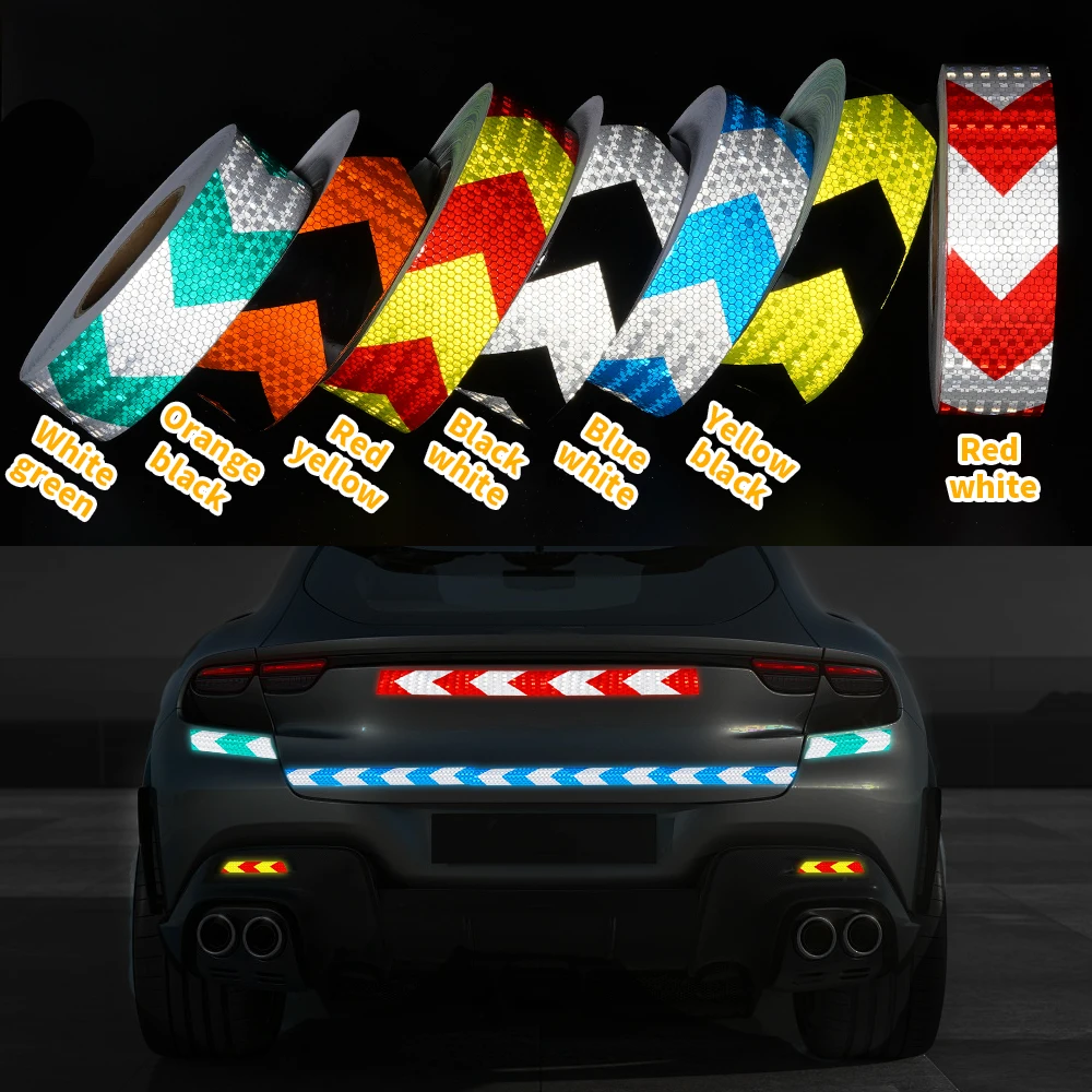 3 Meters Reflective Sign Tape Warning Safety Sticker for Car Bumper Trunk Reflector Hazard Tape Motorcycle Accessories