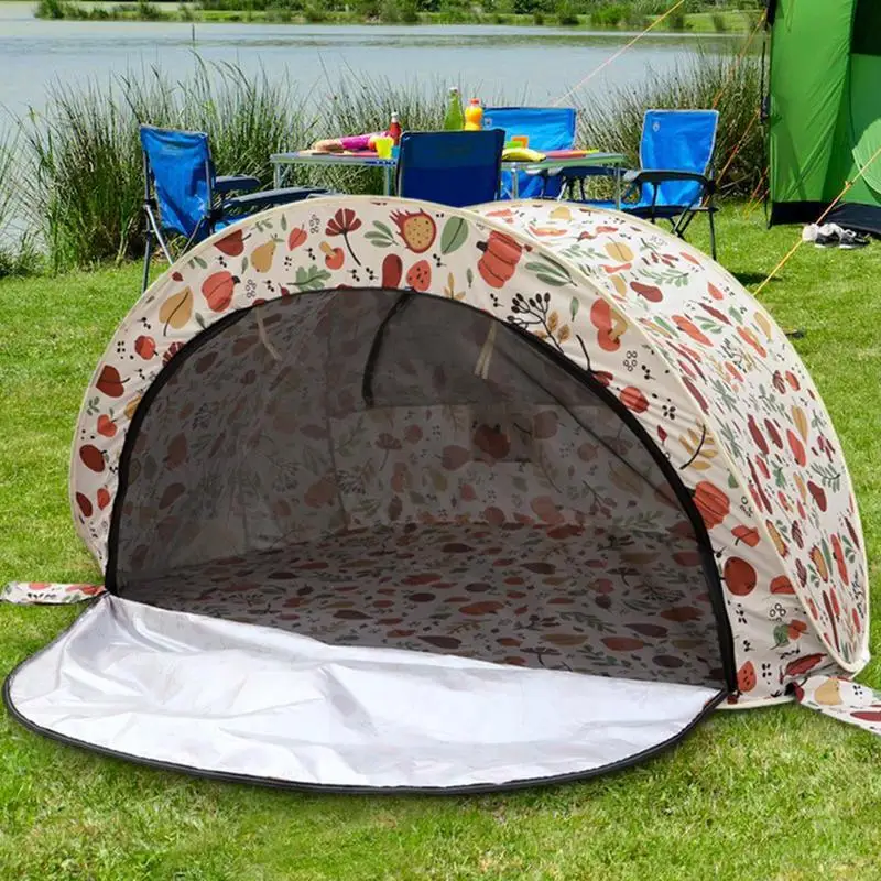 

Pop Up Tent Fruit Pattern Beach Shade Canopy Beach Camping Tent Privacy Tent Sun Shade Shelter Waterproof 360-Degree Ventilation