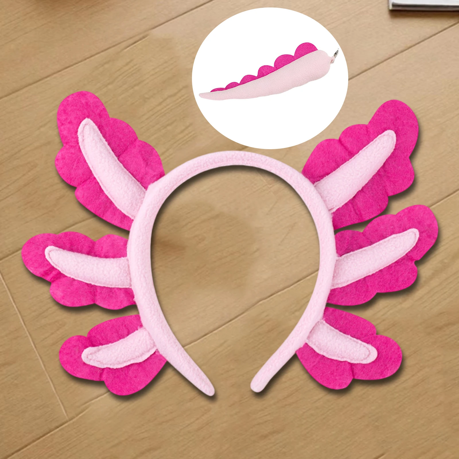 키즈 코스프레 의상 액세서리 귀여운 동물 뉴트 머리띠 꼬리 세트 할로윈 파티를위한 사진 소품