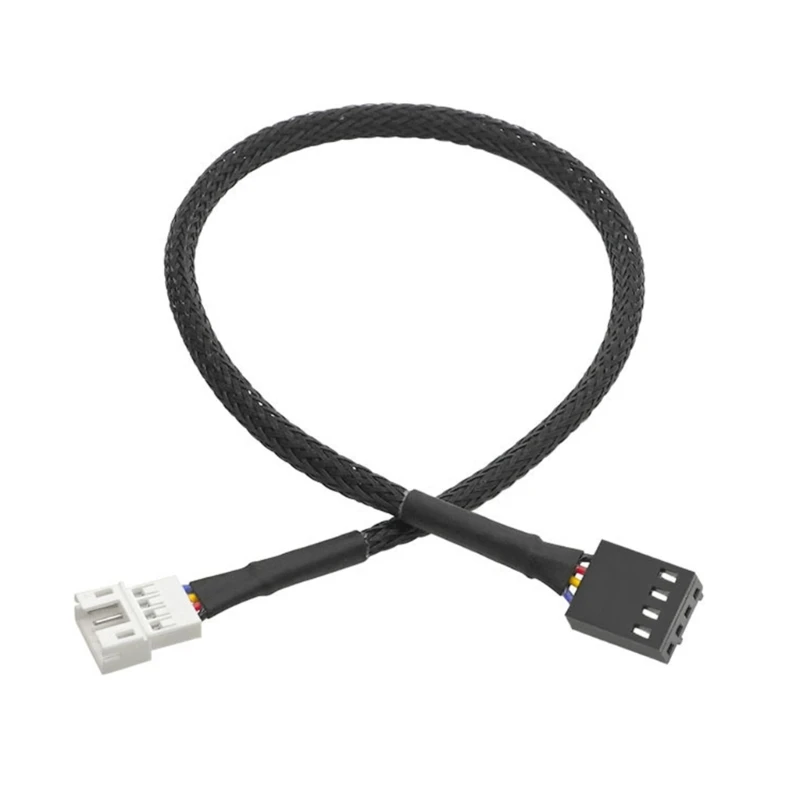4Pin 1 ถึง วิธีพัดลม PWM สายเคเบิลแยกสีดำแขนยาวพัดลมระบายความร้อน CPU Power Extension Cable 4Pin หญิง 4Pin ชาย Dropship