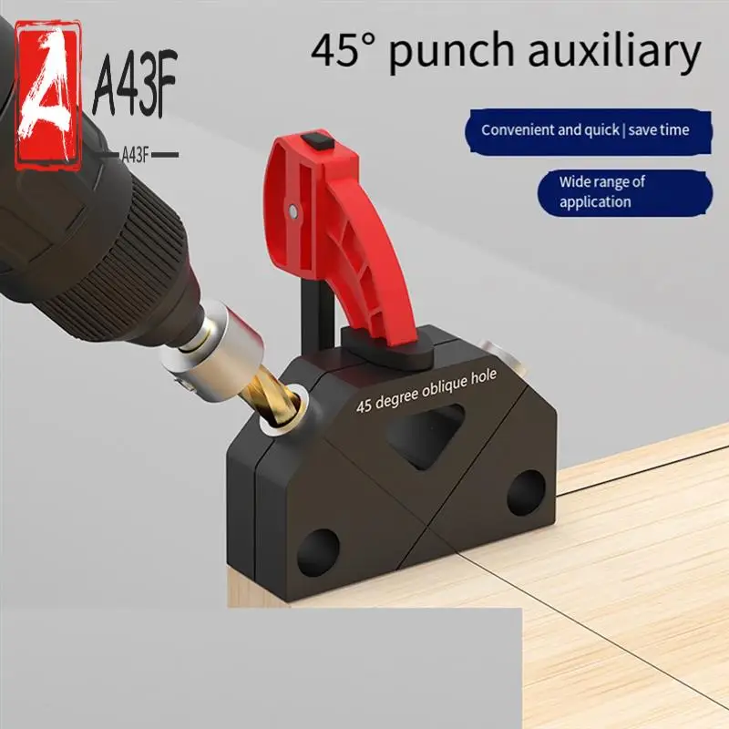 

A43F-45 Degree Oblique Hole Punch Locator Woodworking Drilling Locator Punching Assistant Positioning Woodworking Tools