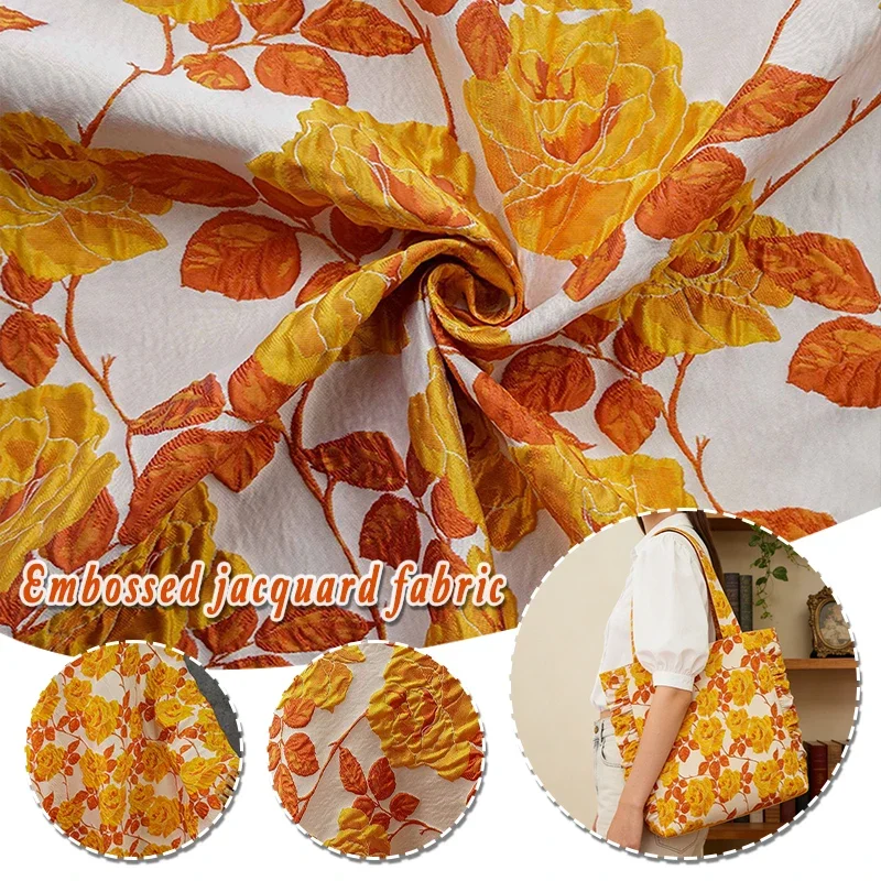 

Length 1m Three-dimensional Embossed Abstract Floral Patterned Woven Fabric Elegant Dress Vest Jacquard Cushion Fabric