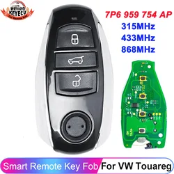 KEYECU-mando a distancia inteligente para coche, llave de 3 botones para Volkswagen VW Touareg 2011, 2012, 2013-2018, 315MHz, 433MHz, 7P6959754AL, 868MHz, 7P6959754AP