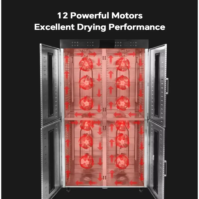 96 Tray Commercial Food Dehydrator Industrial Fruit Vegetable Dryer Machine Beef Jerky Maker for Home Business Use Wholesale
