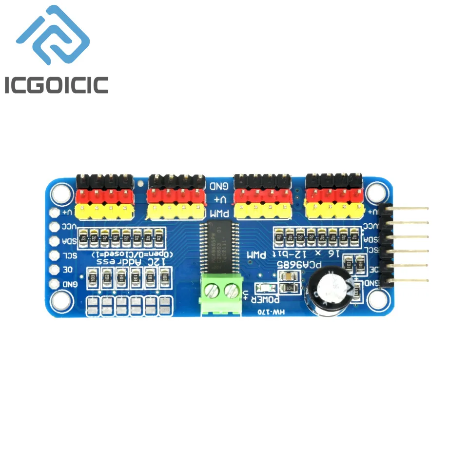 PCA9685PW 16 canaux 12-Bit PWM Servo Shield Driver I2C Interface PCA9685 Module pour Raspberry Pi