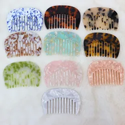 Fashionable Simple Marble Textured 7.3CM U-shaped Hair Comb Retro Colorful Acetic Acid Portable Comb Hair Accessories