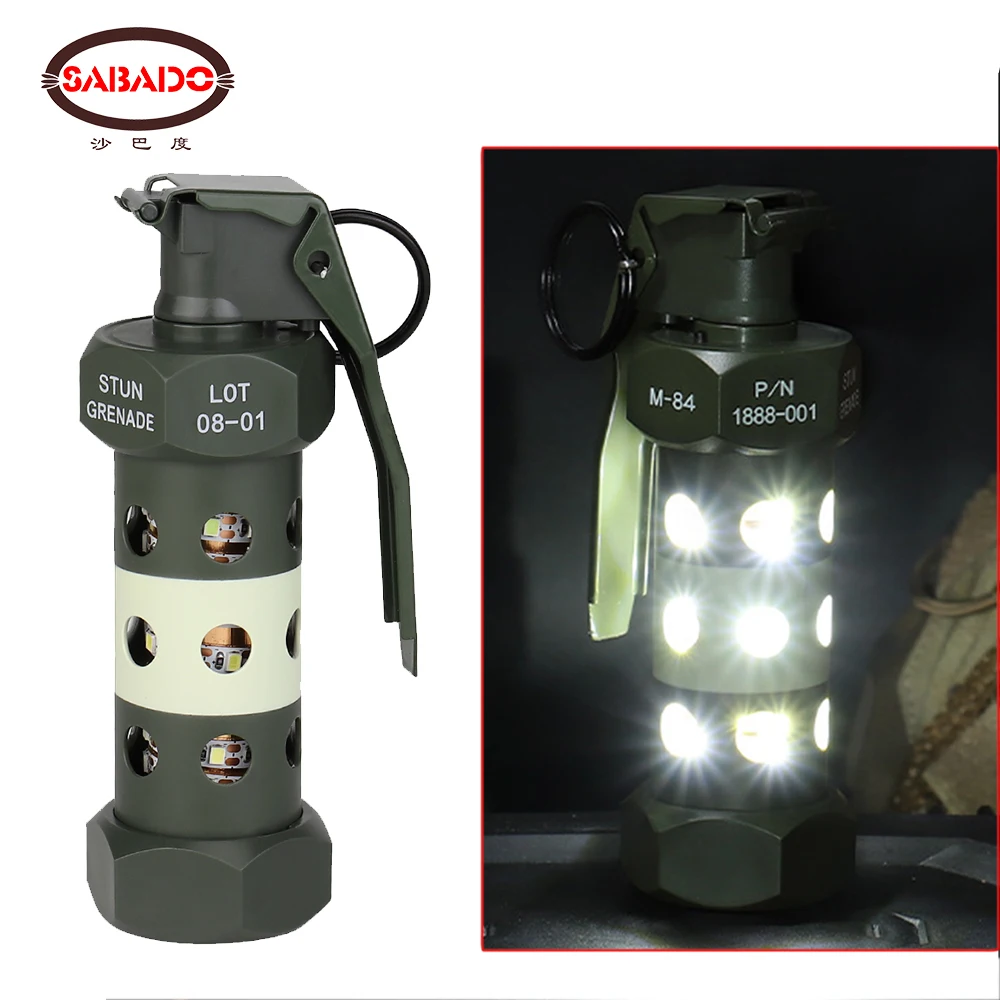 Tactical Camping Light M84 Dummy Grenade Flash Bang Outdoor LED Emergency Lighting Fans Cosplay Gadgets Survival Gear