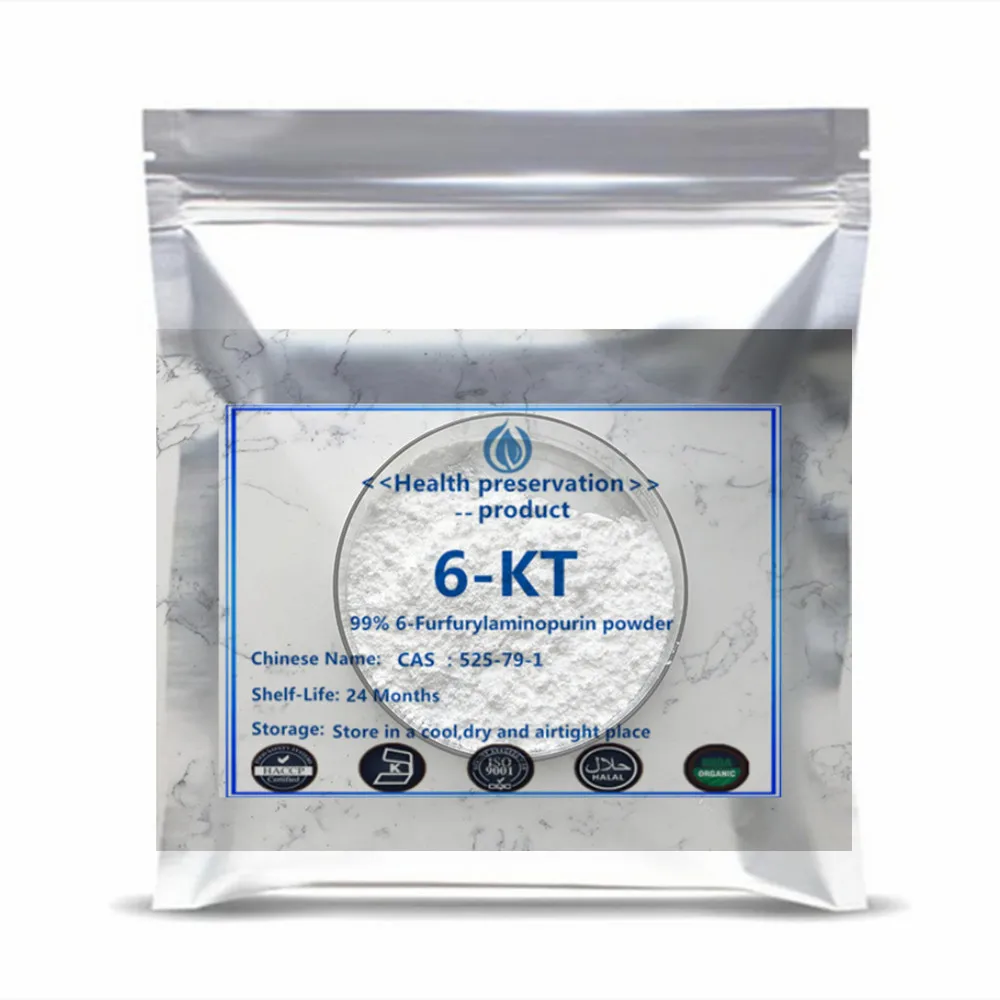 99% High Purity Kinetin 6-KT Powder CAS 525-79-1, Fine Textured Raw Material for Formula Compounding, Custom Multilayer Packagin