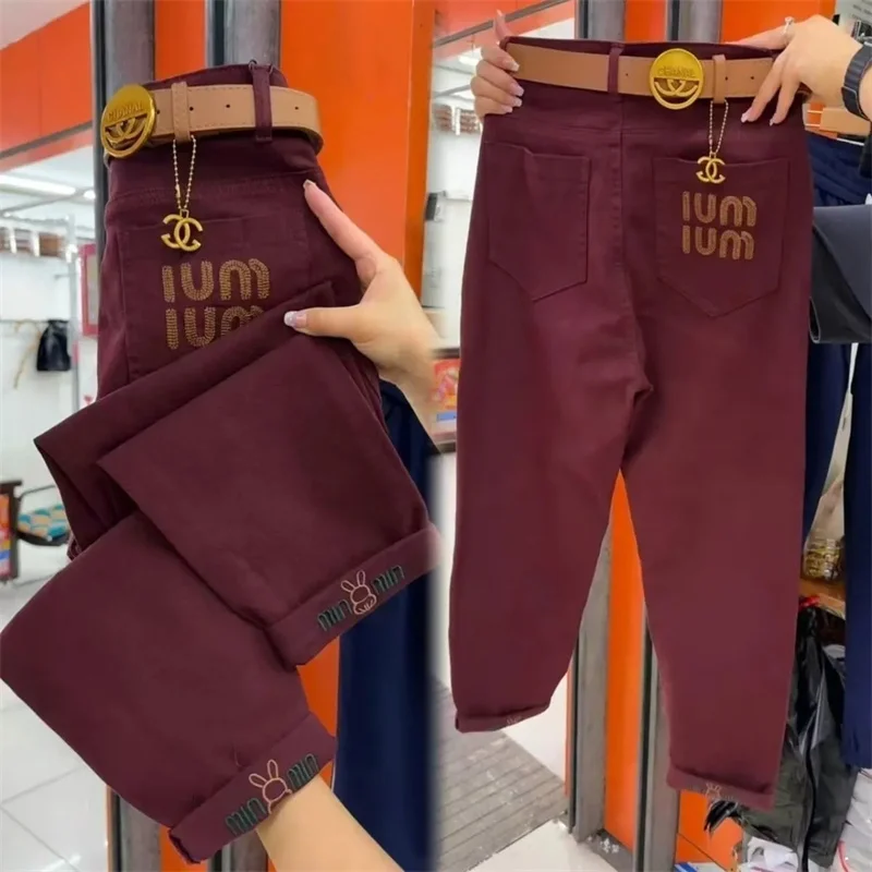 New 2025 Korean Spring Summer Autumn Pants Women's High Waist Loose Slim Casual Joker Harun Pants Female Trousers Ladies