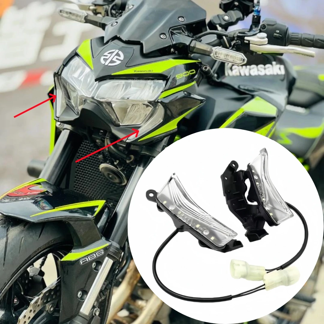 Motorcycle Accessories 1Pair LED Front Daytime Running Lights Headlight For KAWASAKI Z900 Z 900 2020-2024 2021 2022 2023