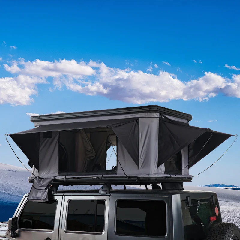 Triangular Aluminum Alloy Roof Tent Quick-open Camping Tent Aluminum HardShell Roof Top Tent for SUV  chevy silverado Truck