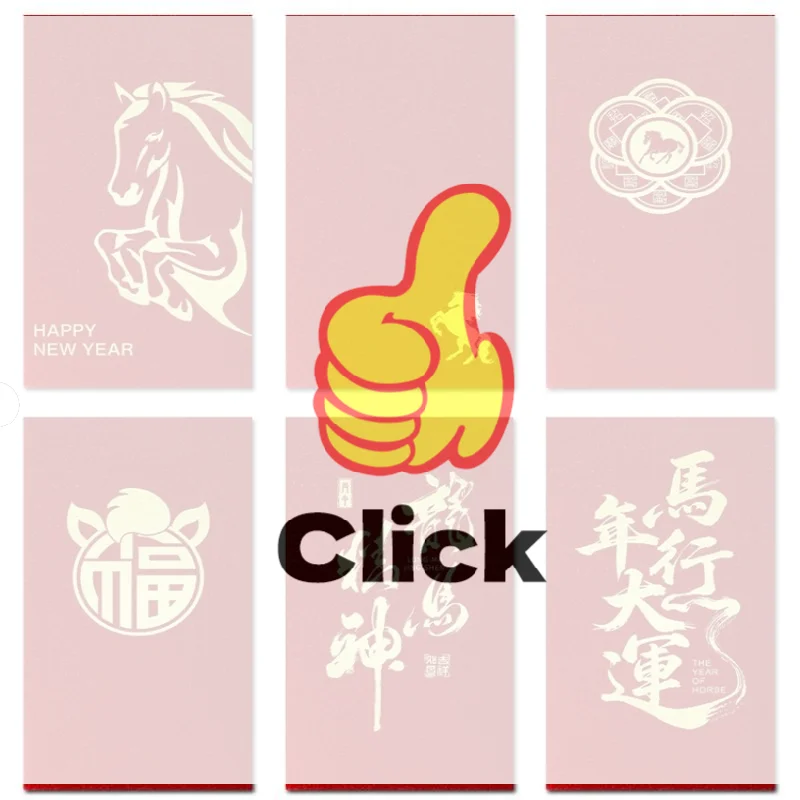 6 قطعة 2026 السنة الجديدة المغلف الأحمر مهرجان الربيع الصيني محظوظ الأحمر المغلفات المال جيب لوازم سنة الحصان السنة القمرية