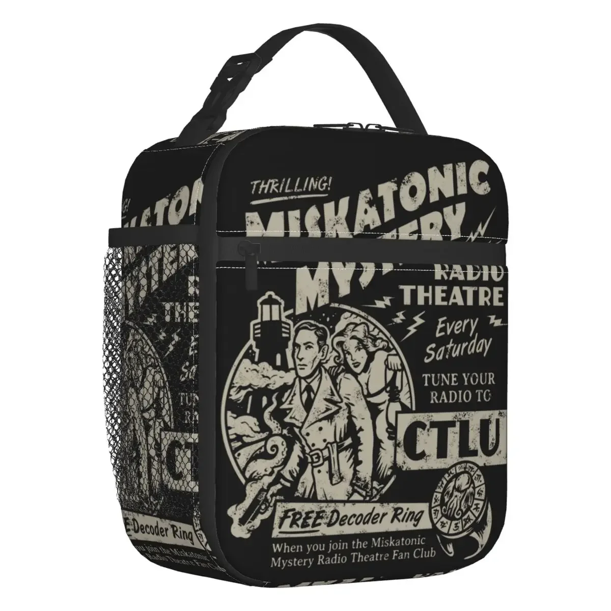 

Miskatonic Mystery Radio Theater Insulated Lunch Tote Bag Thrilling Lovecraft Call Of Cthulhu Portable Thermal Cooler Bento Box