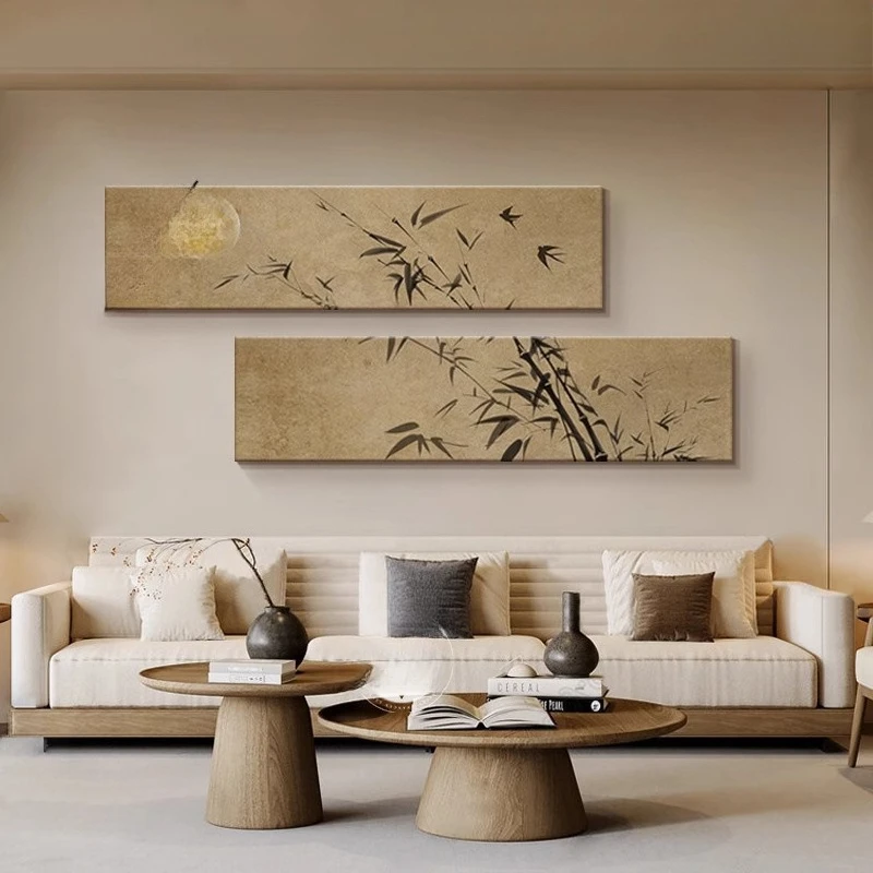 Wabi-sabi Wind Wohnzimmer dekorative Malerei Song Dynasty ästhetische Sofa Hintergrund Wandbehang Malerei