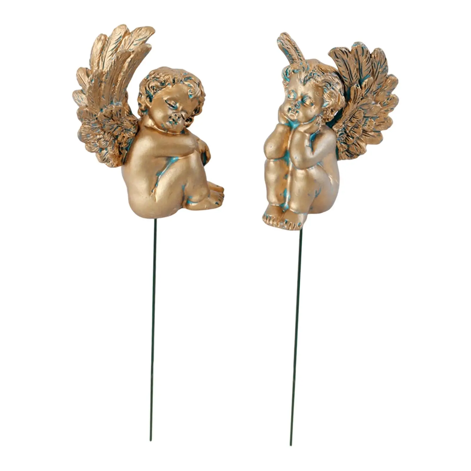 Fairy Garden Decor Resin Figurine Collectible Angels Statue Sculptures for Exterior Garden Outdoor Decoration