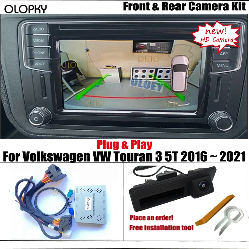 Plug & Play Reverse Camera Voor Volkswagen Vw Touran 3 5T 2016 ~ 2019 2020 2021 Oem Scherm Upgrade voor Achter View Backup Camera - afbeelding 2