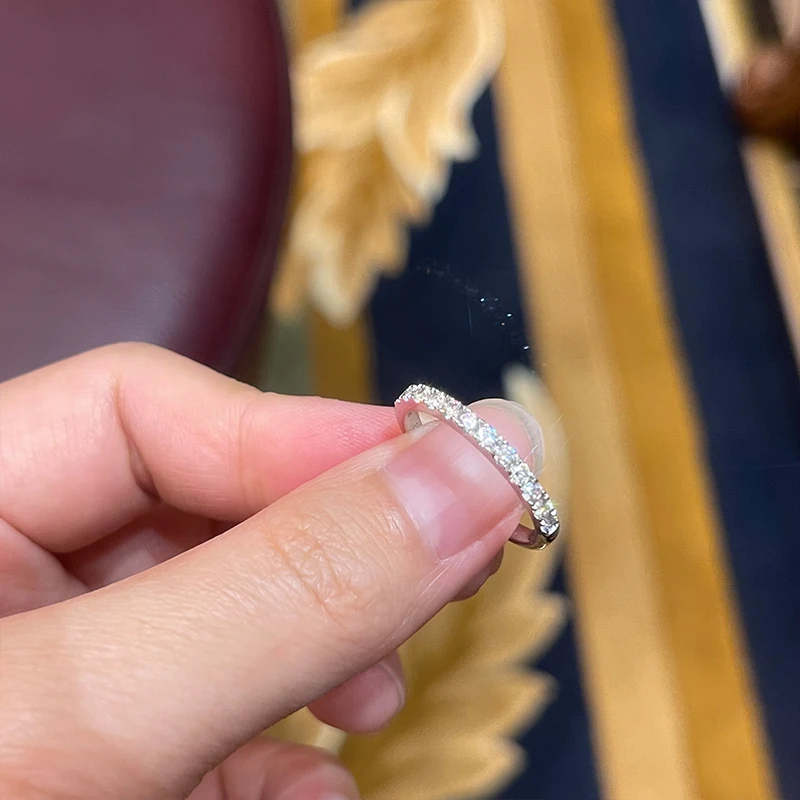 OXTAO Zertifizierter 2CT Ehering-Brautset für Damen, 14K Gold gefüllt, stapelbarer Eternity-Band-Ring, Jubiläumsschmuck D VVS1 – Detail 10