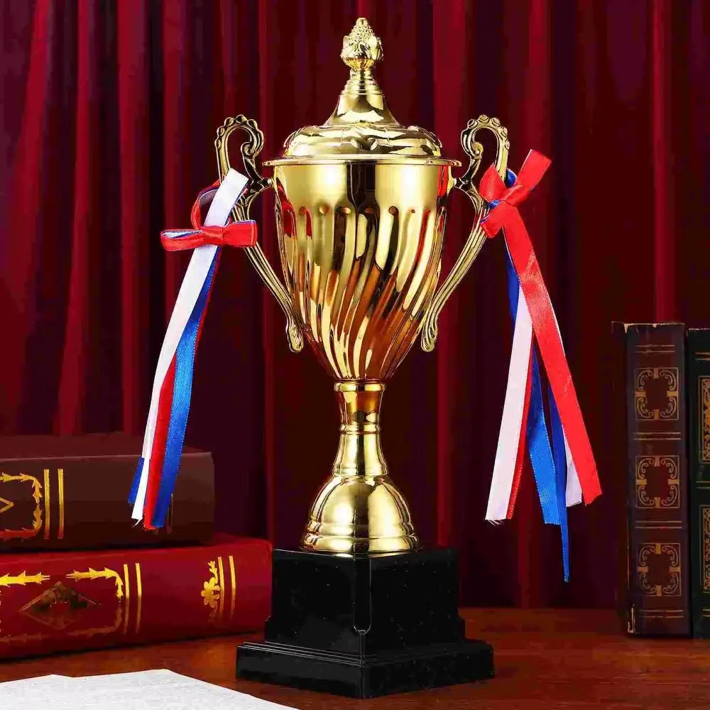 

29/33/36cm Gold Trophy Cup Large Size Metal Material Competition Trophy Event Props Cup Shape Sports Trophy