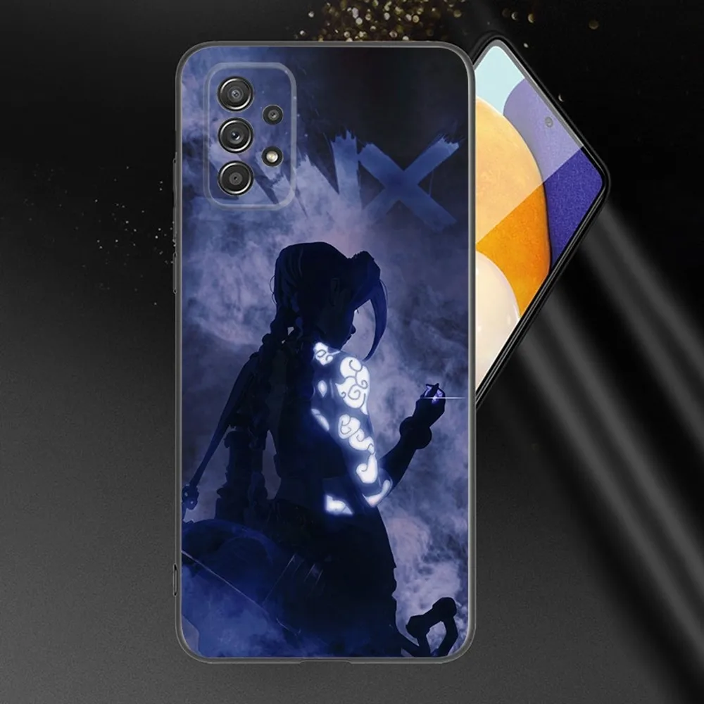 League Of Legends L-LOL Jinx Phone Case For Samsung Galaxy A13,A21s,A22,A31,A32,A52,A53,A71,A80,A91 Soft Black Phone Cover