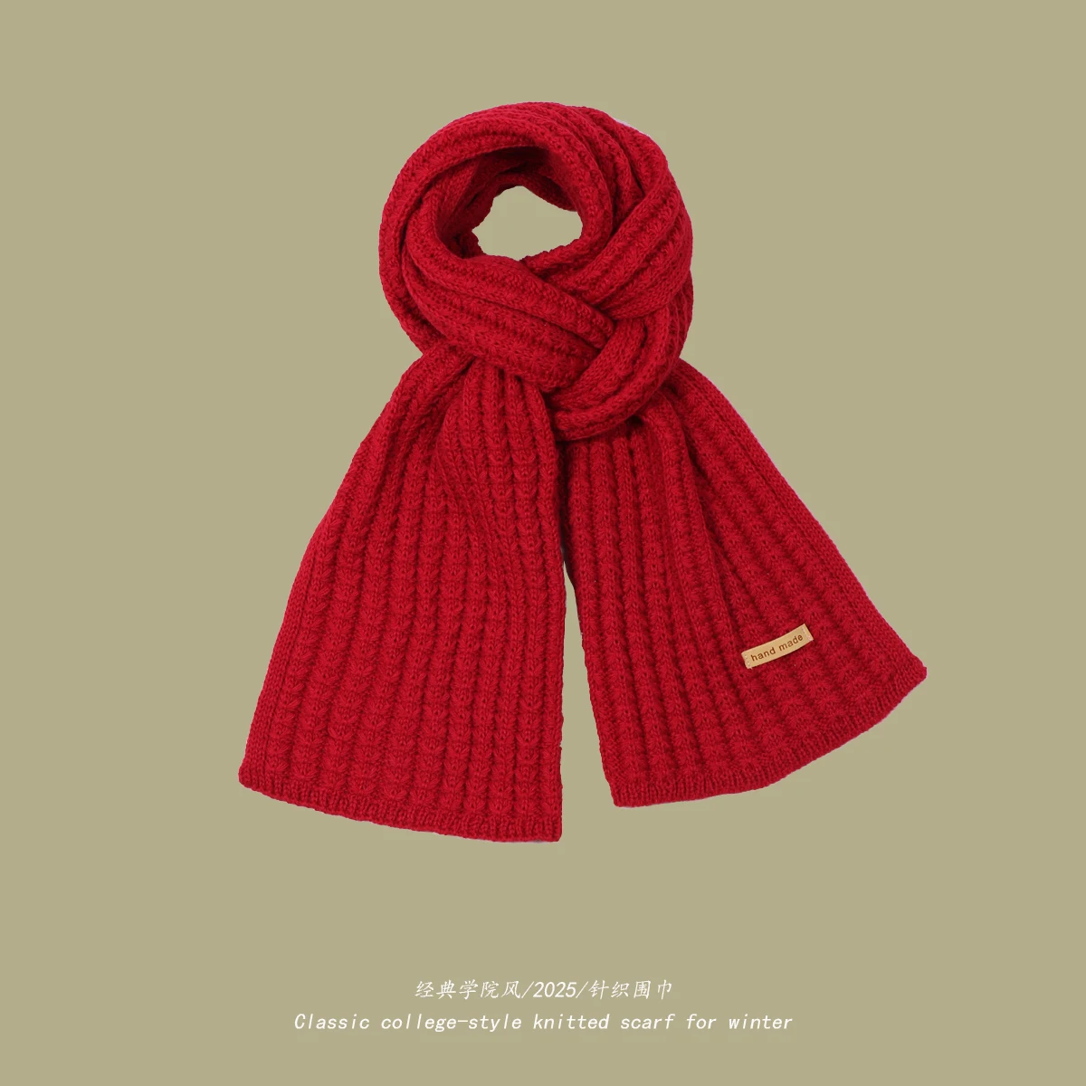 Thick Warm Knitted Scarf for Winter, Cashmere Neckerchief