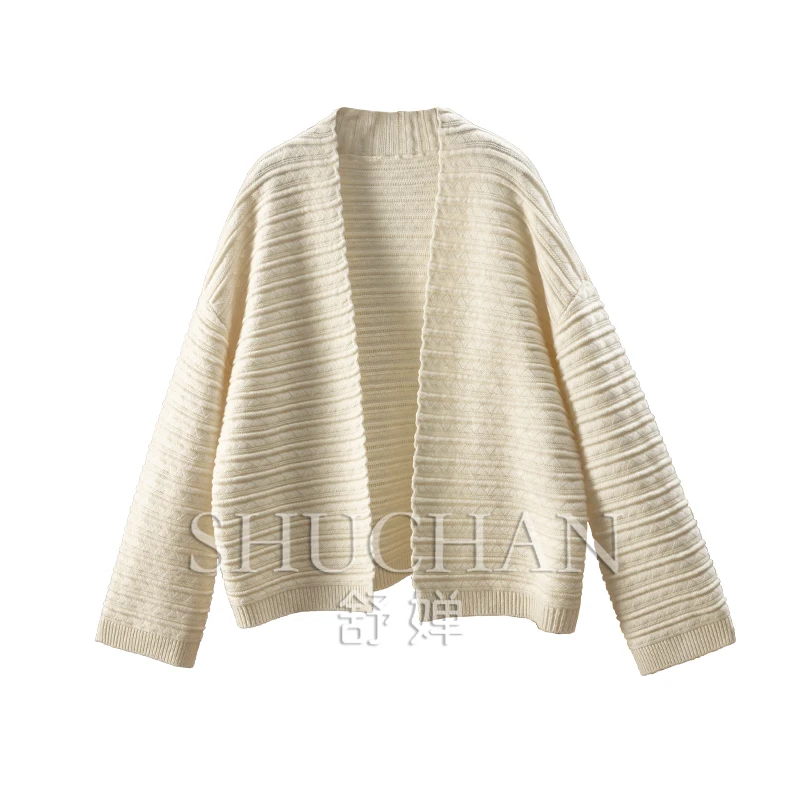 Open Stitch 100 Wool Bat Sleeve Sweater Cardigan Women Winter Clothes Women  Cropped Cardigan Sweaters for Women