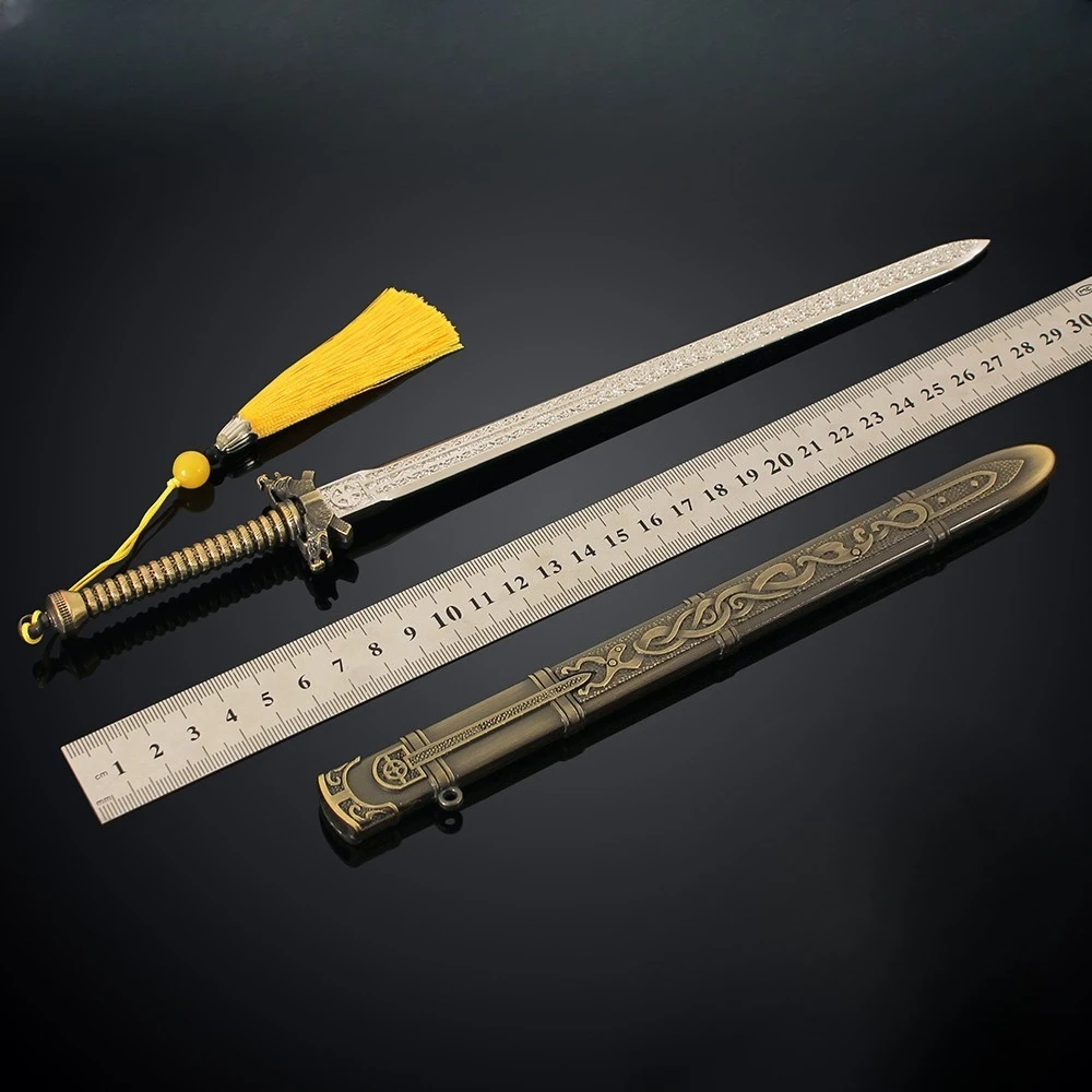 Épée Chongye périphérique de jeu 30cm, modèle d'armes, accessoire de Cosplay, épée célèbre ancienne, artisanat en métal, ornement de bureau, jouets cadeaux pour garçon