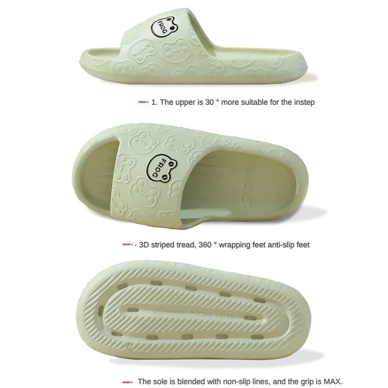 New EVA Women's Sandals Fashion Cartoon Outdoor Slippers Thick Soft Sole Non-Slip Shoes for Women Men Home Bath Beach Slippers