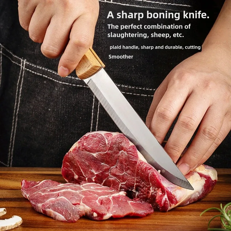 Cooking Knife Kitchen Supplies Wooden Handle Kitchen Fruit Knife Chef Knives Meat Cleaver Boning Knife Vegetable Knife