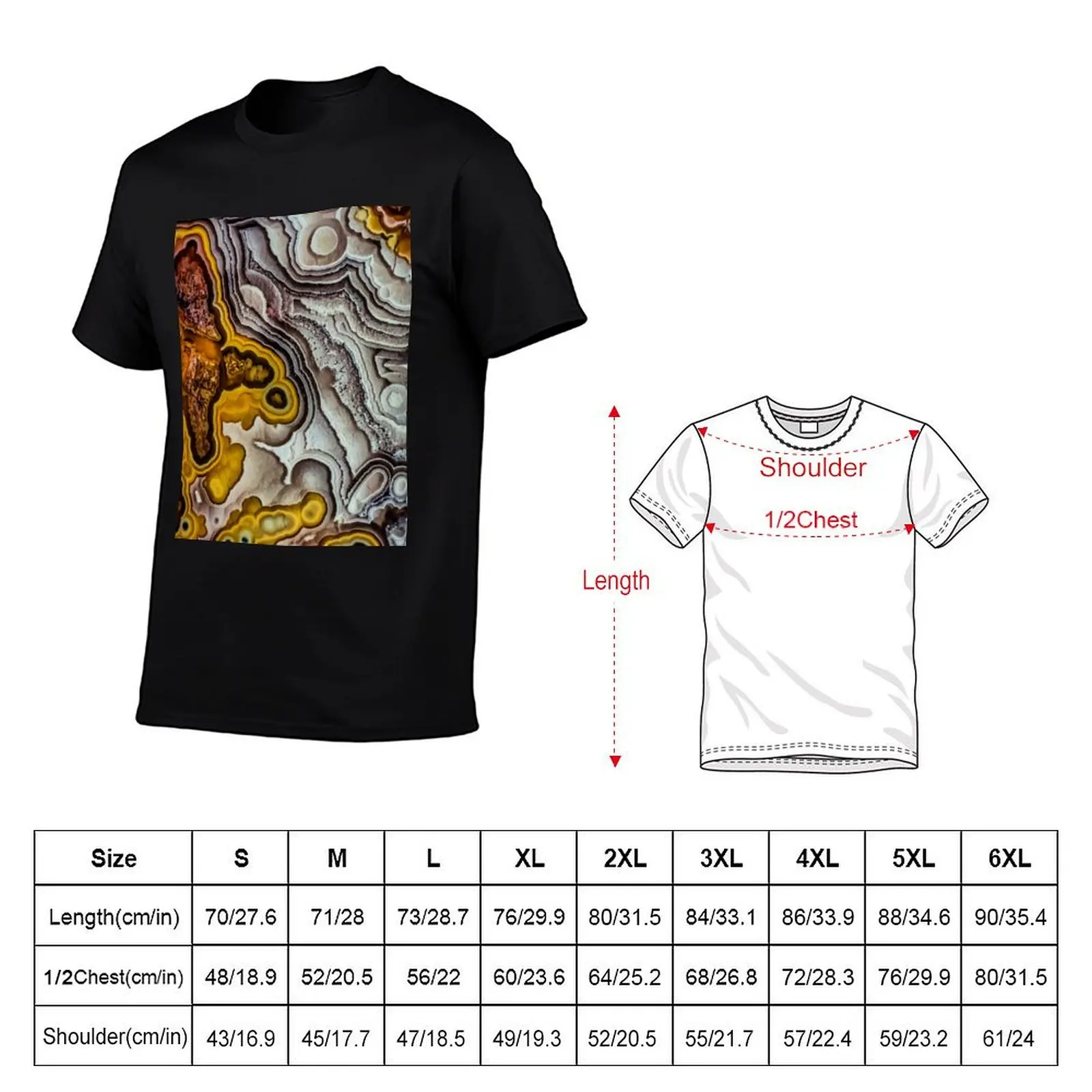 Gemstone texture - crazy lace agate T-Shirt vintage anime shirt custom shirt quick drying aesthetic clothes anime shirts men