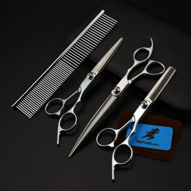 

Набор ножниц для ухода за домашними животными, прямой вырез, резка зубов, 7,0 дюйма, ножницы для рыбьей кости