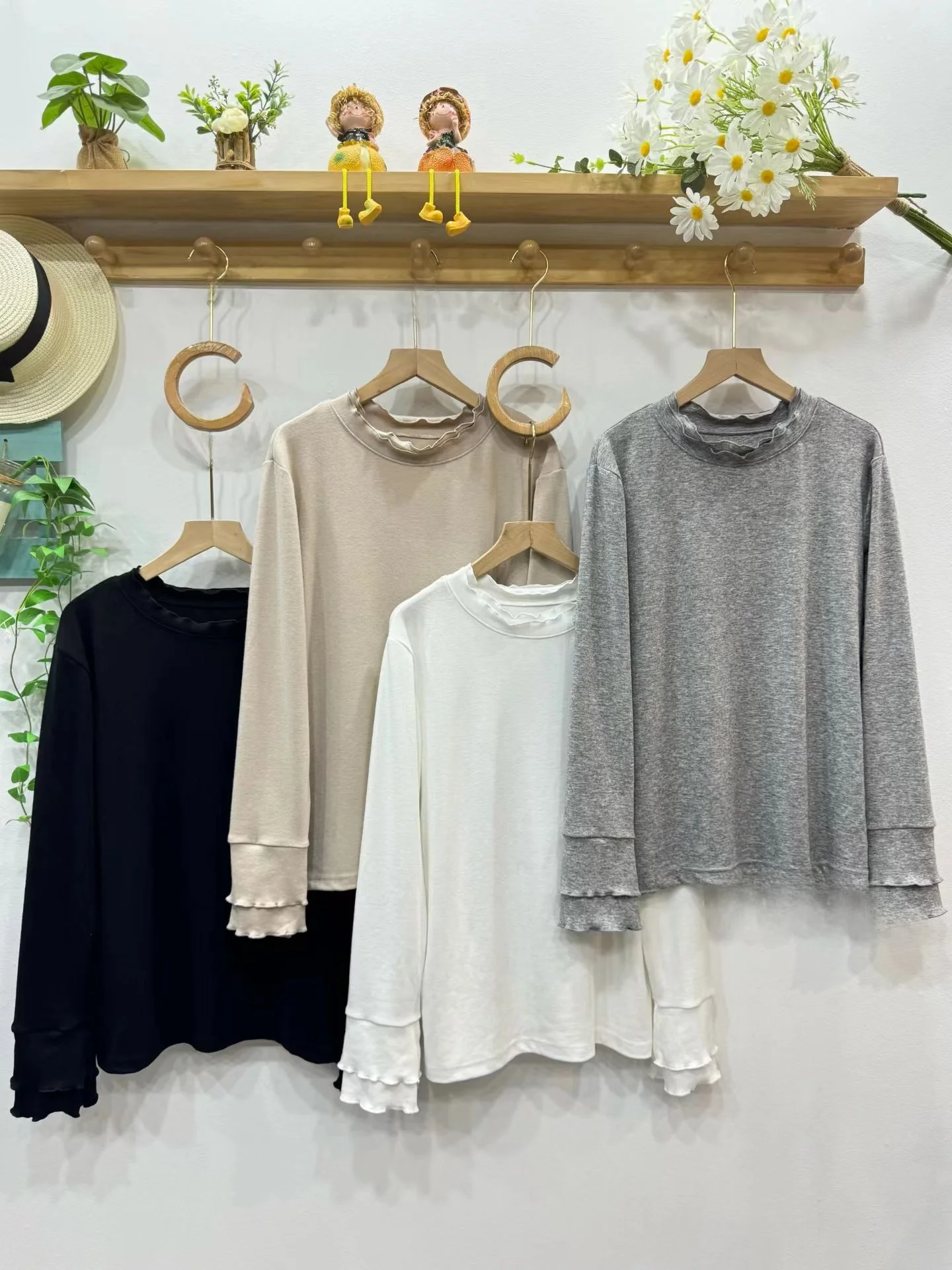 

Женская свободная футболка с длинным рукавом и круглым вырезом, базовый слой, эластичная, для многослойного ношения, осень-зима, новинка