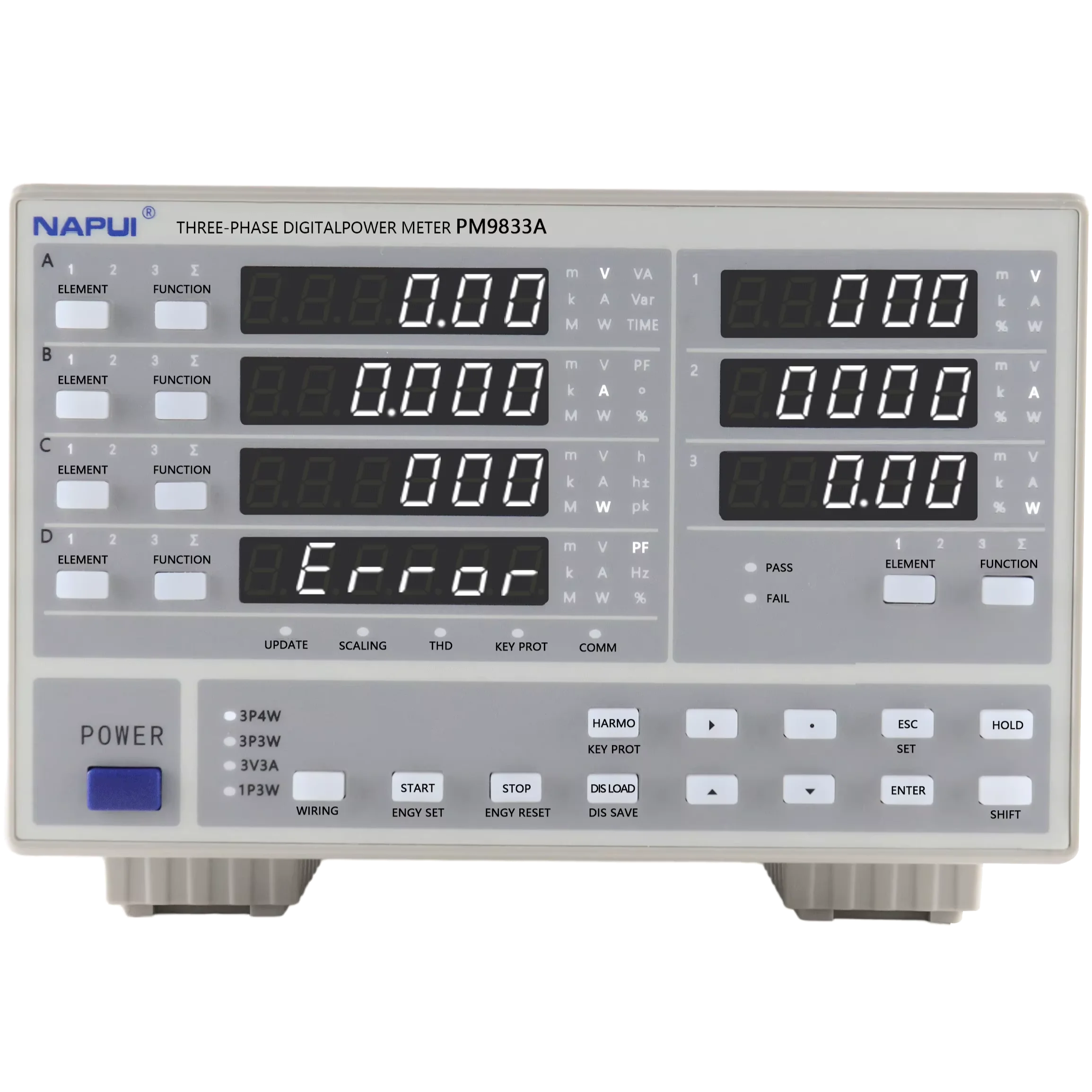 PM9833 Digital Display Power Meter Three-Phase Four Wires Watts Meter