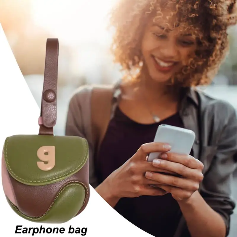 Baseball Earphone Bag Earphone Protective Carrying Case Vintage Aesthetic Storage Bag For School Home Business Trip Shopping