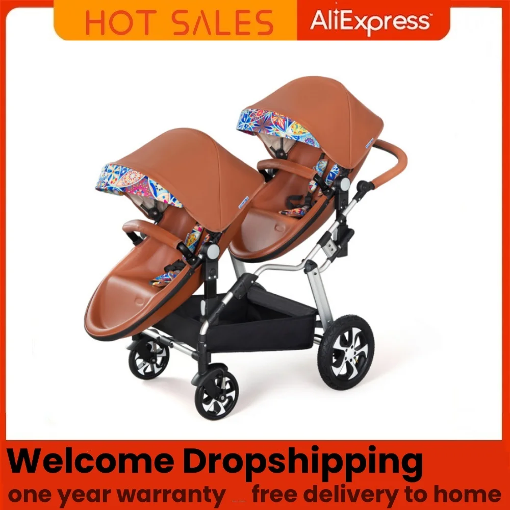 

Luxury twin baby stroller, poussette double baby stroller,high view and high quality baby stroller
