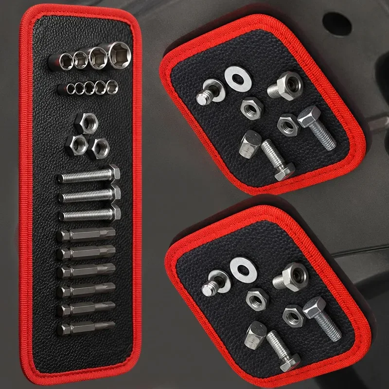 Double Sided Magnetic Leather Mat Tool Holder for Auto Repair Garage Workshop Parts Organizer for Wrenches Socket Screw Flexible