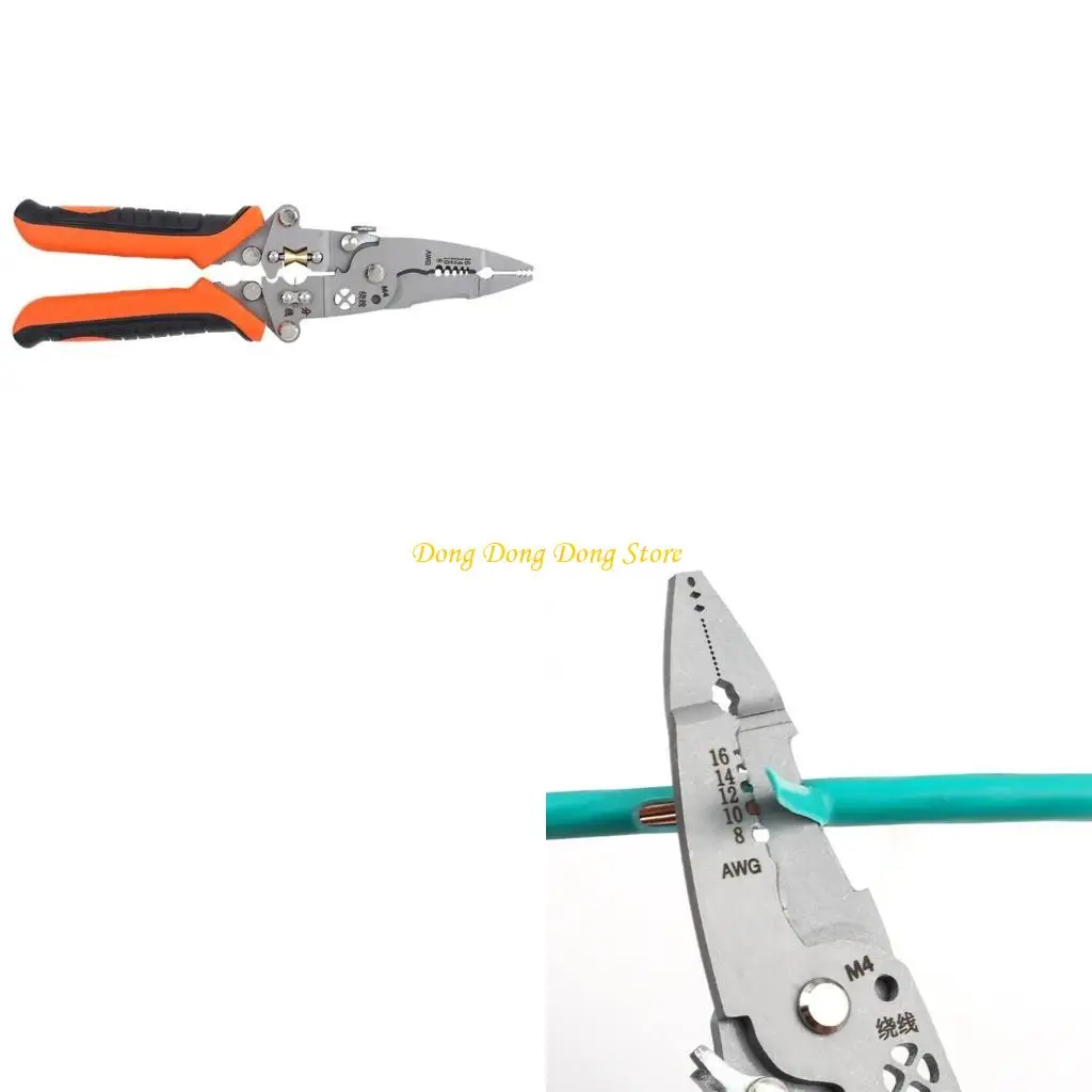 

4XBA 12 in 1 Handle Wire Stripping Pliers Crimper Cable Cutter Pliers Grinding Wire