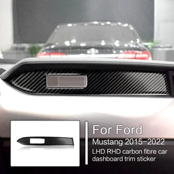 Carbon Fiber car Dashboard Decoration Strip Sticker passenger seat side For Ford Mustang 2015-2022 LHD RHD Car Accessories