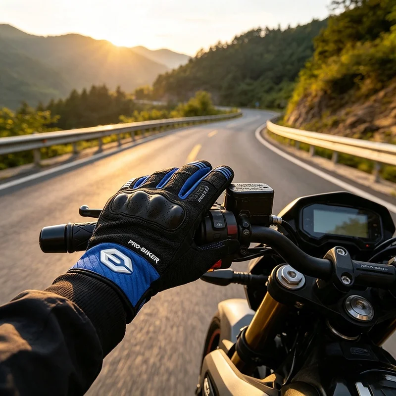 HEROBIKER Summer Motorcycle Gloves Touch Screen Breathable Full Finger Motorbike Gloves Anti‑Slip Protective City Daily Items