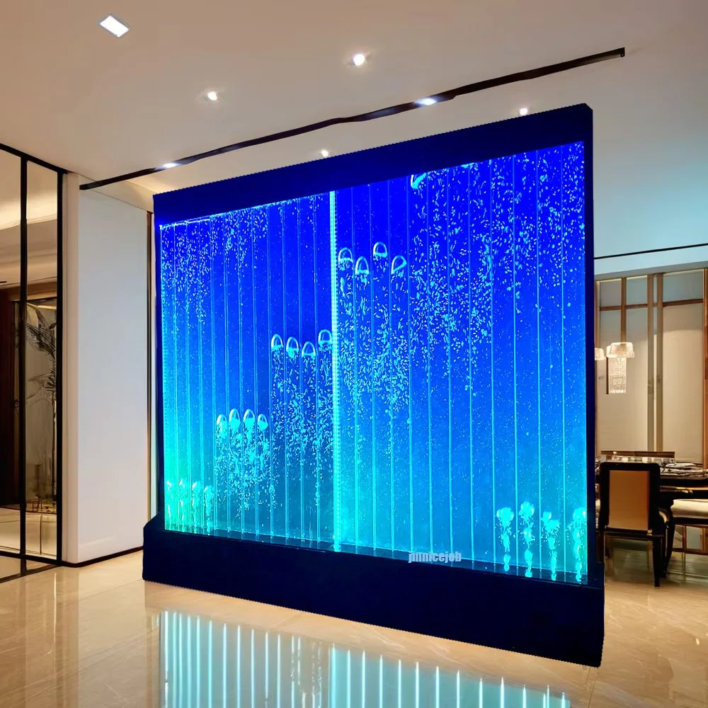 

Customization.Customized Modern Luxury Restaurant Water Fountain Acrylic LED Bubble Wall Panel Movable Screen & Room Divider