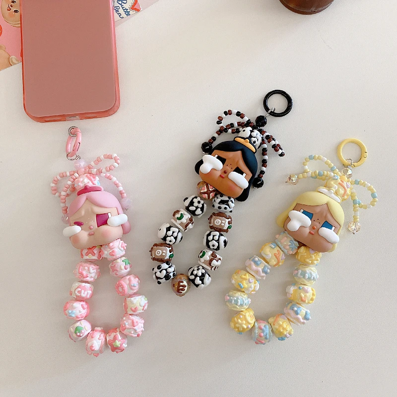 2024 New POP Crybaby Diy Sweet Original High-End Phone Chain Luxury Accessories Beaded Cute Charm keychain Bag Pendant for Gift