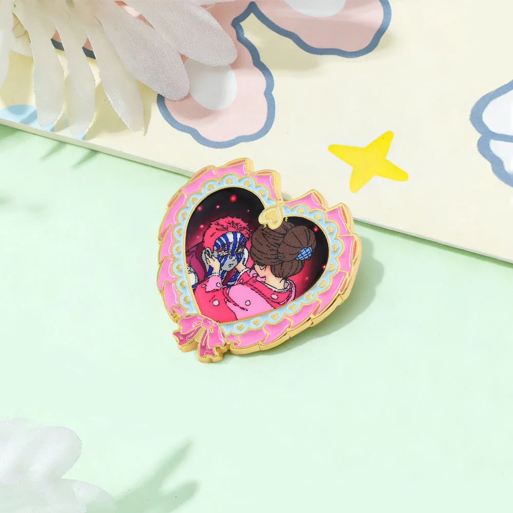 Akaza und Koyuki Paar Emaille-Brosche Rosa Herz Schleife Abzeichen Fan-Sammlerstück Anime-Merchandise Accessoires Geschenk für Freunde – Detail 12