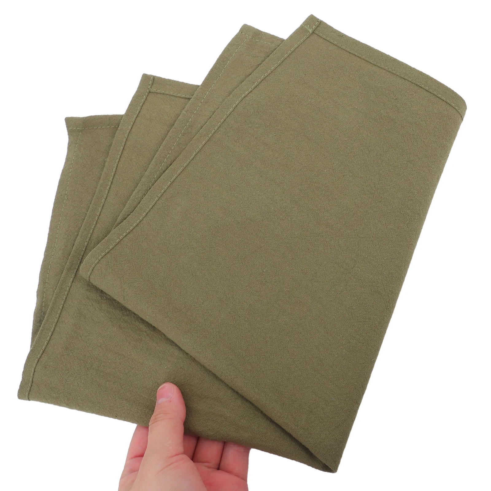 

12Pcs Cotton Dinner Napkins 40cm Soft Reusable Washable Natural Olive Green for Weddings Parties Home Restaurants