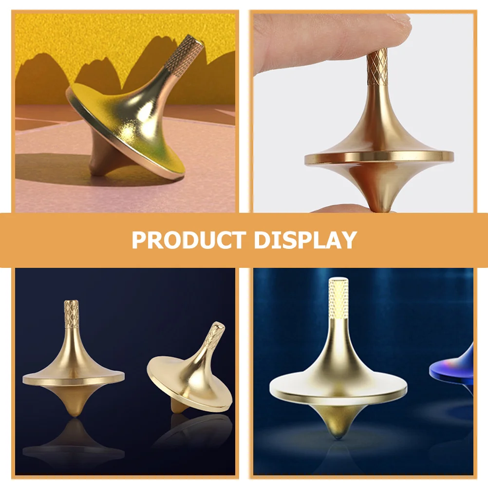 Copper Gyro Yellow Brass Fidget Decompression Hand Exercise Game Interactive Metal Gyroscope Plaything Portable