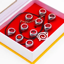 Anime Figure Naruto Sharingan Ninja Ring Cool DIY Necklace charm Cartoon Uchiha Sasuke Naruto Madara Metal Ring Gift Wholesale