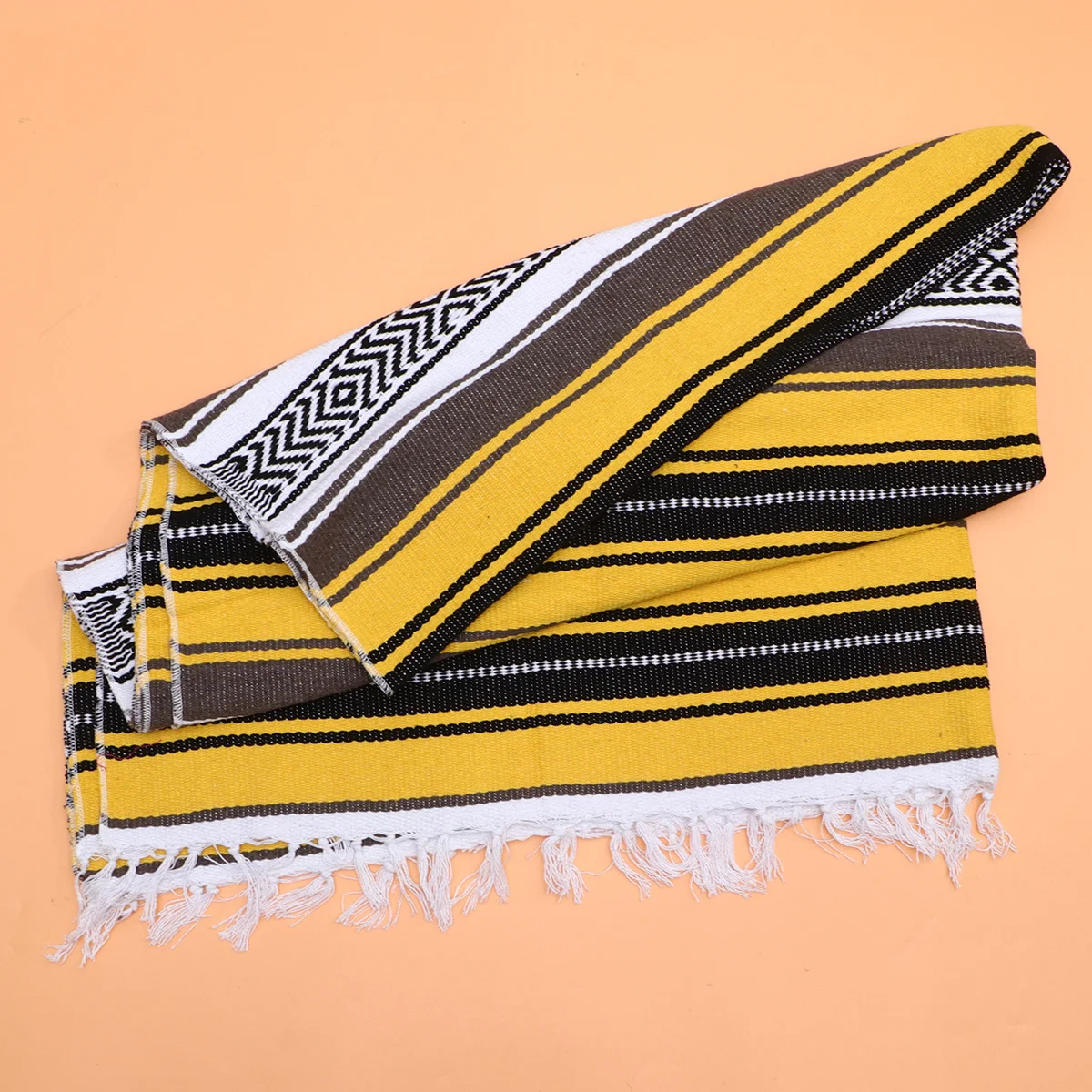 

Mexican Blanket Woven Sofa Bed Car Throw Polyester Cotton Blend Decorative Blanket For Living Room Bedroom Office Yellow