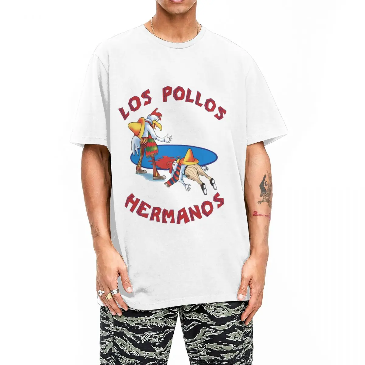 Los Pollos Hermanos Logo T-Shirts Men Women Chicken Brothers Breaking Bad Humorous Cotton Round Neck T Shirt New Arrival Tops