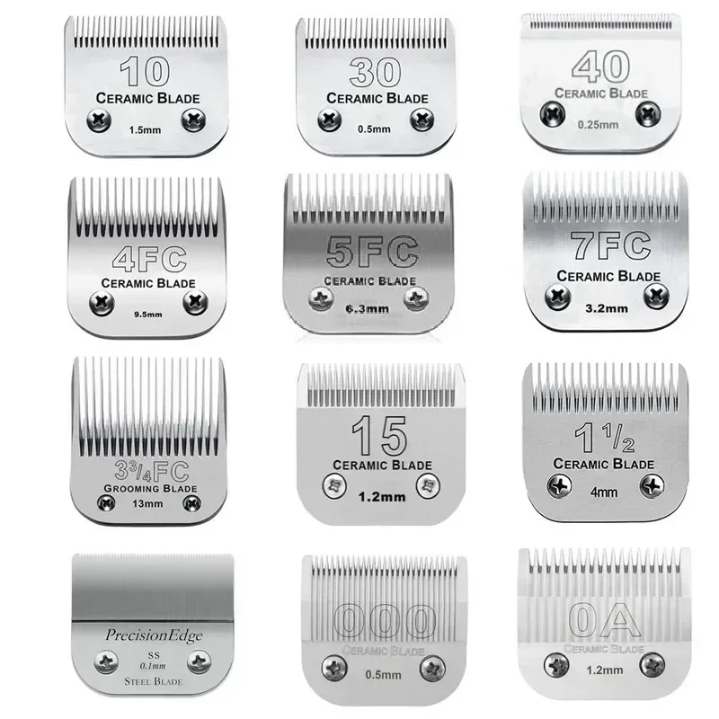 شفرة سيراميك احترافية قابلة للفصل للكلاب الأليفة متوافقة مع معظم ماكينة قص الحيوانات من سلسلة Andis وOster A5 وWahl KM