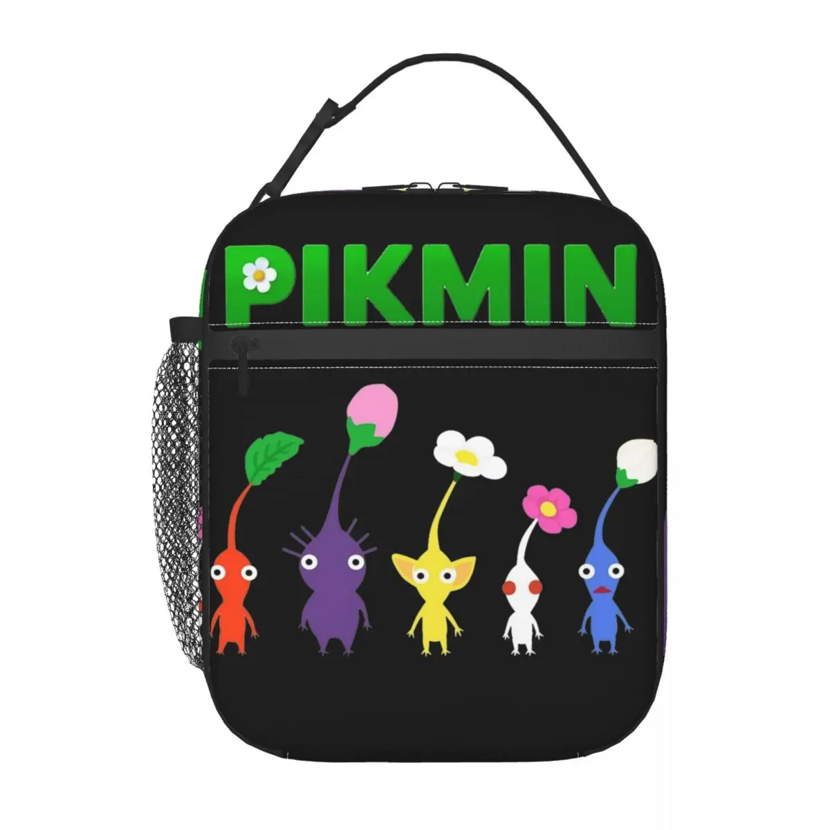 Pikmin-fiambrera térmica con logotipo verde, bolsa de almuerzo aislada para la escuela y la Oficina, nueva caja de comida, enfriador portátil, Bento Box