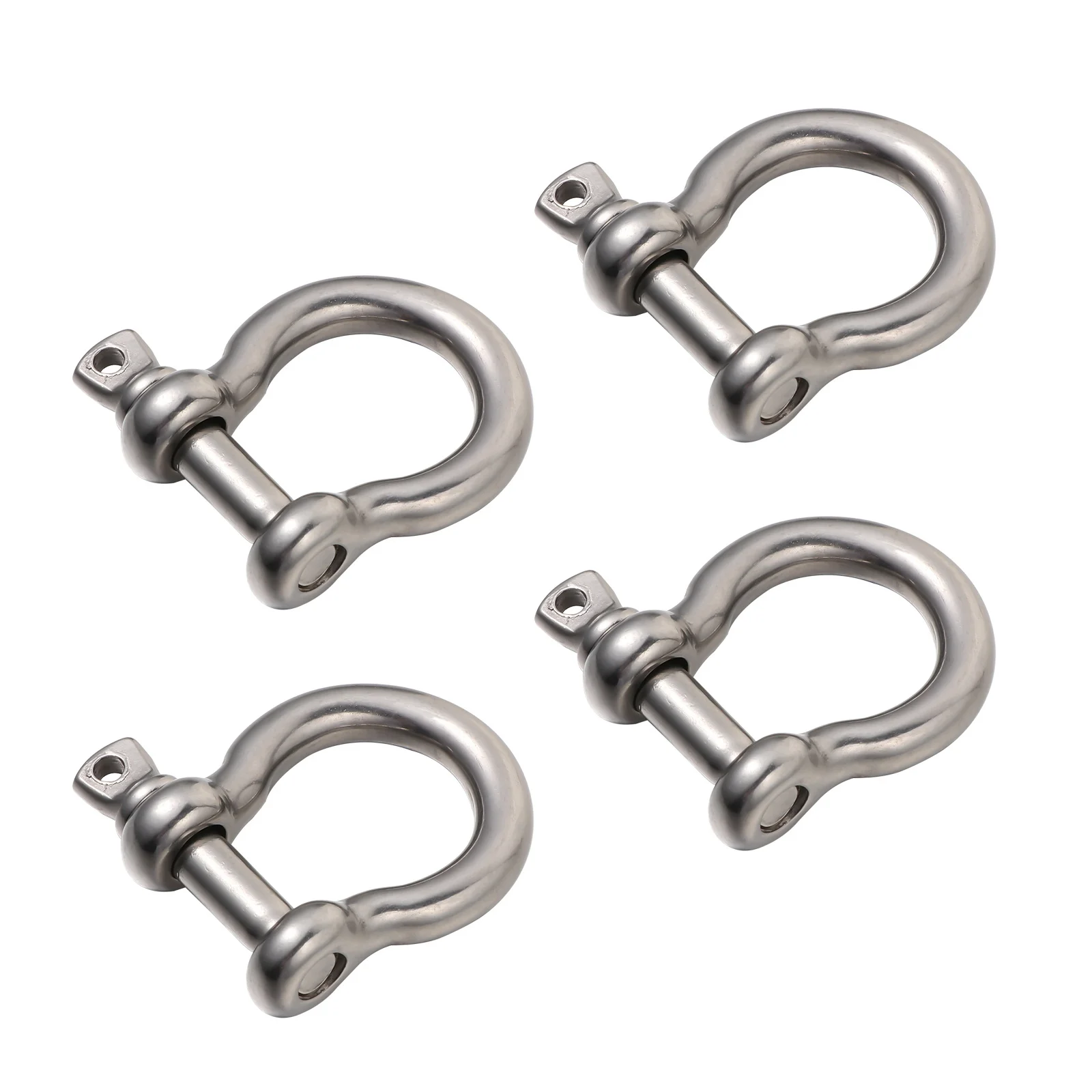 

4Pcs D-Shaped Shackle Stainless Steel Metal Lifting Tool Easy Use Long Lasting Towing Hauling Winching Recovery