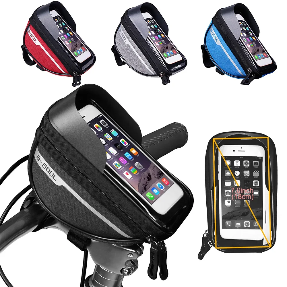 Bicycle Frame Front Top Tube Bike Bag Handlebar Cell Mobile Phone Bag Waterproof Touch Screen Phone Holder Cycling Accessories